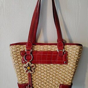 BRIGHTON SHOULDER BAG... EXCELLENT CONDITION... Straw & Leather